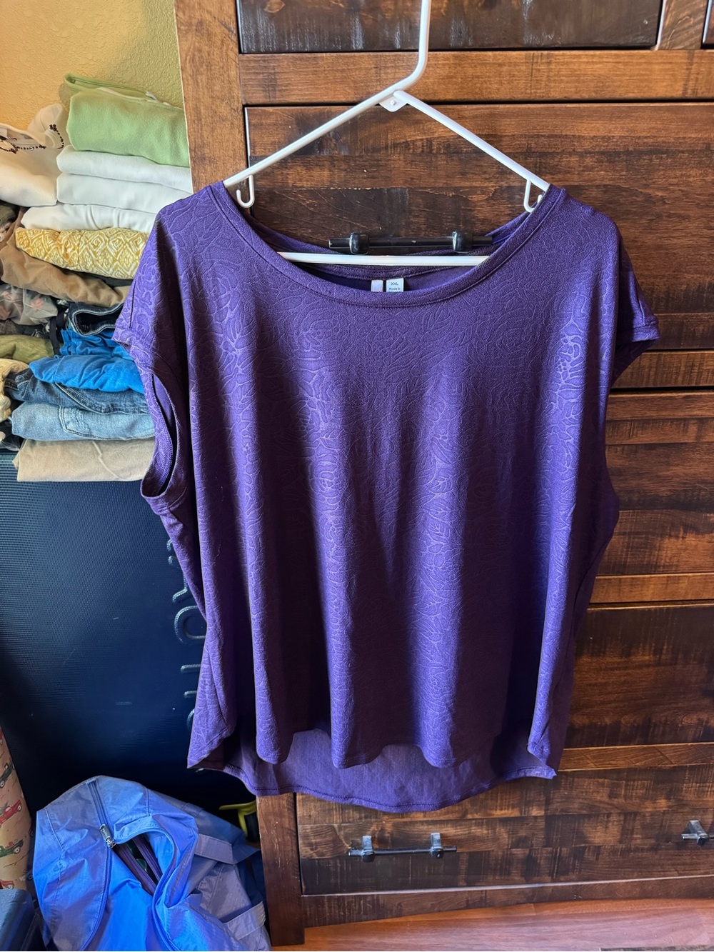 Elle Purple Short-Sleeve Scoop Neck Tee